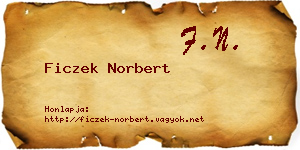 Ficzek Norbert névjegykártya